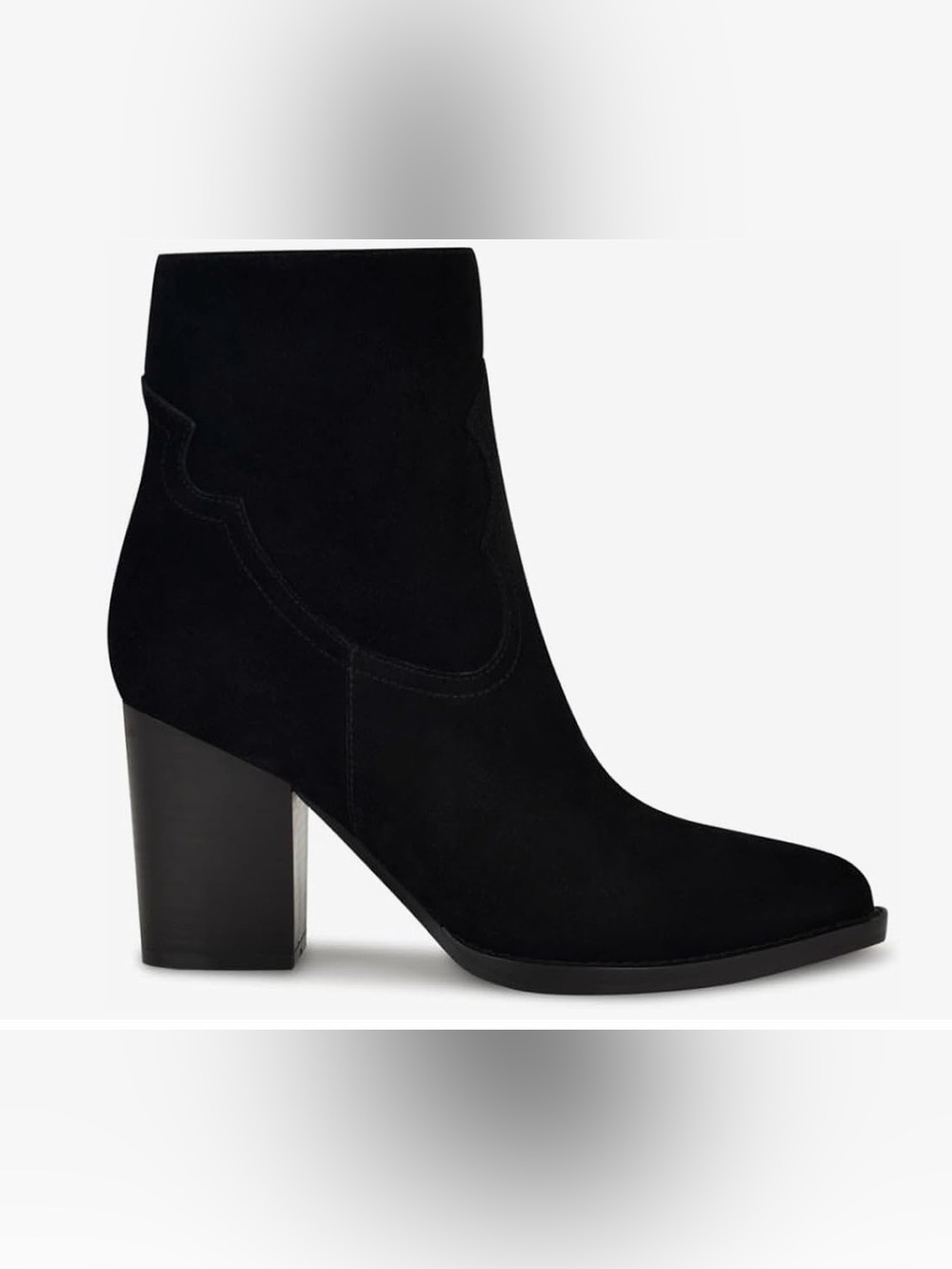 🖤 Nine West Taytay Black Suede Pointed Toe Block Heel Booties 9 - NWOT